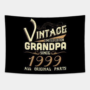 Vintage Grandpa Since 1999 Funny Man Myth Legend Daddy Tapestry