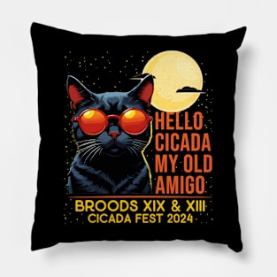 Hello Cicada My Old Amigo - Insect Invasion Broods XIX & XIII Pillow