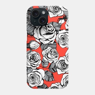 White roses pattern Phone Case