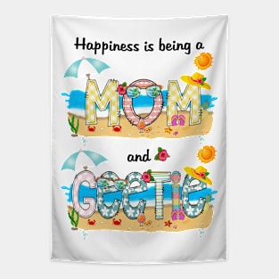 Happiness Is Being A Mom And Geetie Summer Beach Happy Mother's Day Tapestry