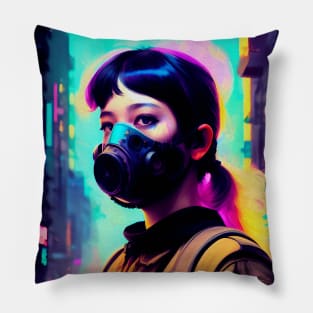 Abstract Cyberpunk Girl Pillow