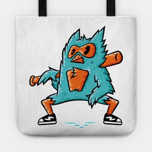 Owl. Cartoon Owl. Teen Owl. Owl with Baseball Bat Tote