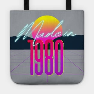 Made In 1980 ∆∆∆ VHS Retro 80s Outrun Birthday Design Tote