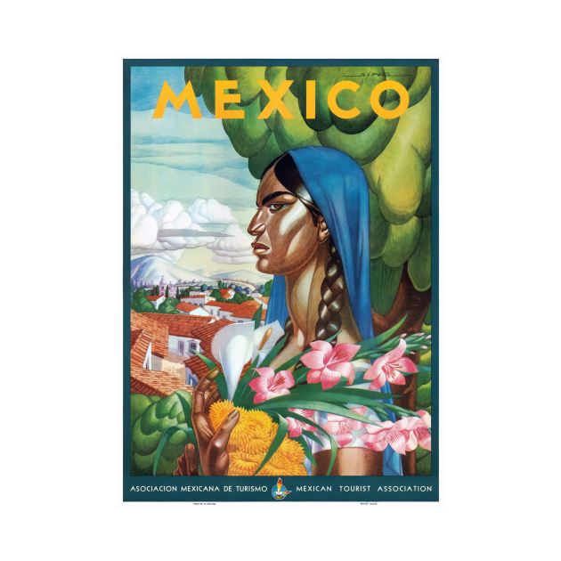 Vintage Travel Poster Mexico Woman - Mexico - T-Shirt