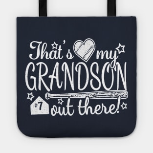 That's My GRANDSON out there #7 Baseball Number Grandparent Fan Tote