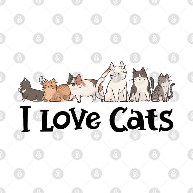 Cute Cat - I love Cats by KC Happy Shop