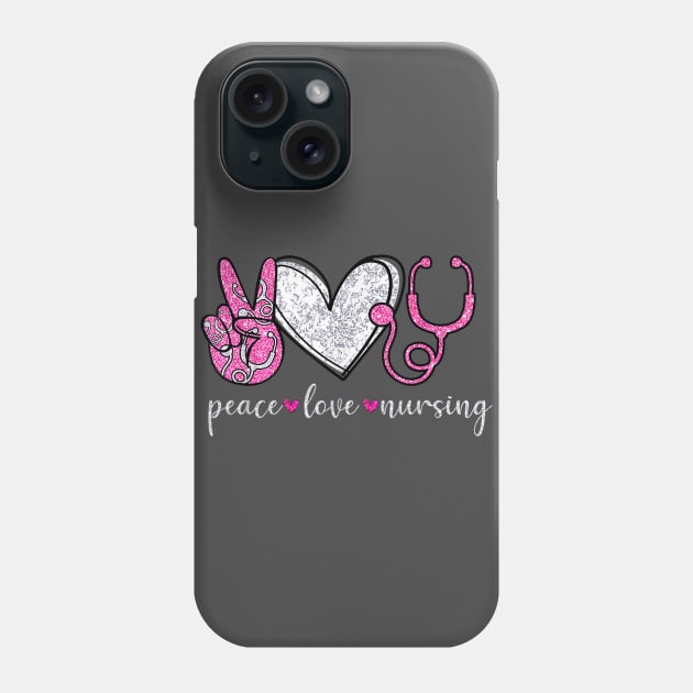 Peace Love Nursing Gifts Nurses Phone Case by dannetee