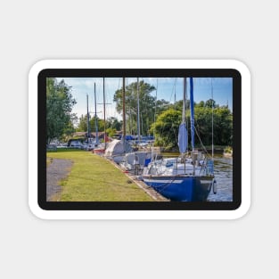 Sailing boats moored in Hickling, Norfolk Broads Magnet