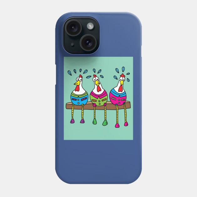 Crazy Chickens Funny Chicken Phone Case by flofin