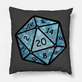 20 sided dice - textured Pillow