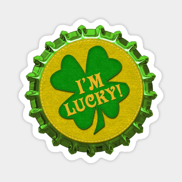 St. Patrick's Day Magnet and Sticker | I'm Lucky by Cherie(c)2022 Magnet by CheriesArt