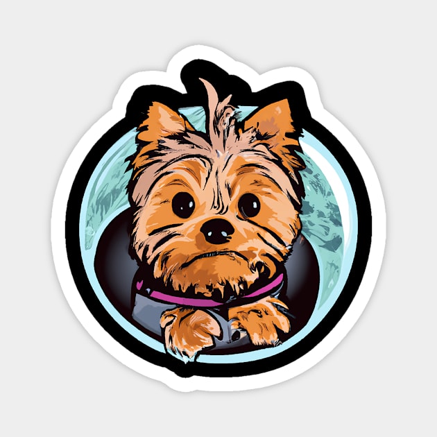 Yorkshire Terrier in Space Dog Lover Yorkie Magnet by BetterManufaktur