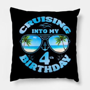 Cruising Into My 4th Birthday-4th Birthday Cruise 2024 Pillow