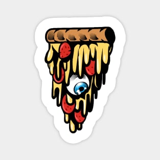 A Melting Pizza Graphic - unique and trending Magnet