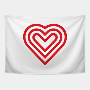 red heart shape lines Tapestry