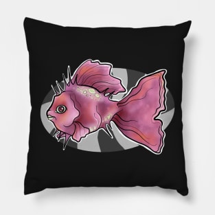 Pink Orange  glowing fish Pillow