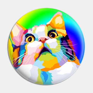 Cute Cat Meme Colorful Art Pin