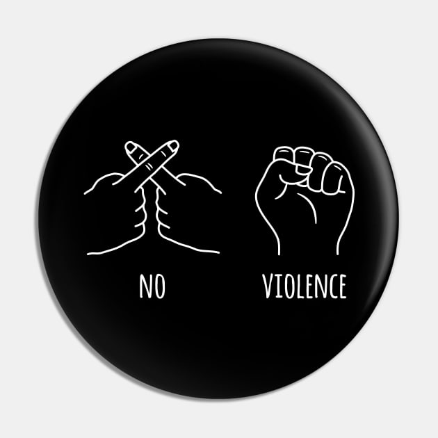 No Fist No Violence Hand Sign Doodles Pin by rustydoodle