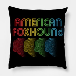 Cool Retro Groovy American Foxhound Dog Pillow