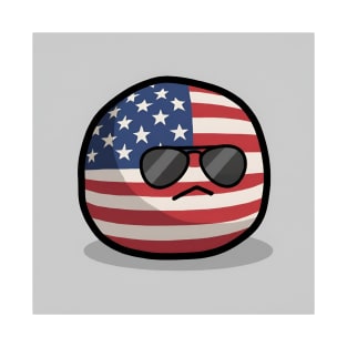 America Dark Brandon Shades Polandball Countryball T-Shirt