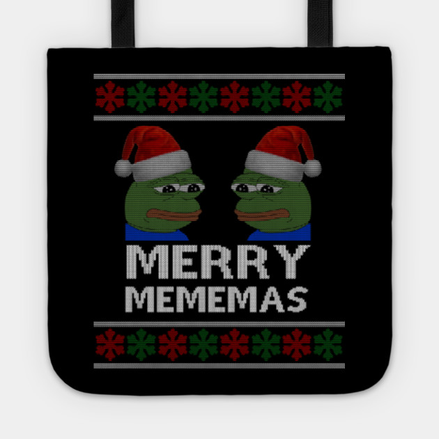 Merry Mememas Pepe Ugly Christmas Merry Christmas Meme Tote