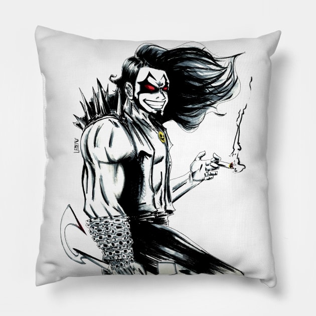 just lobo in bounty hunter style Pillow by jorge_lebeau