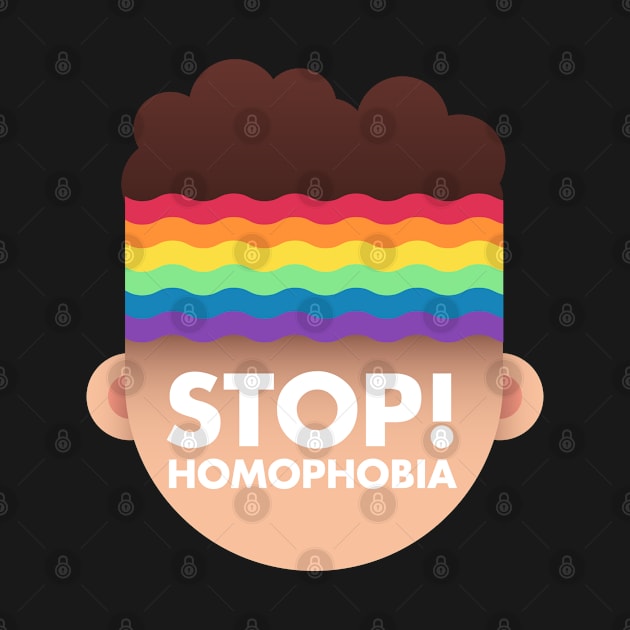 Stop Homophobia Trans Gay Man Face Cartoon by YousifAzeez