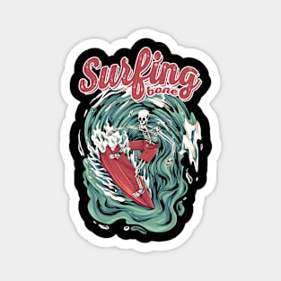 Surfing bone illustration Magnet