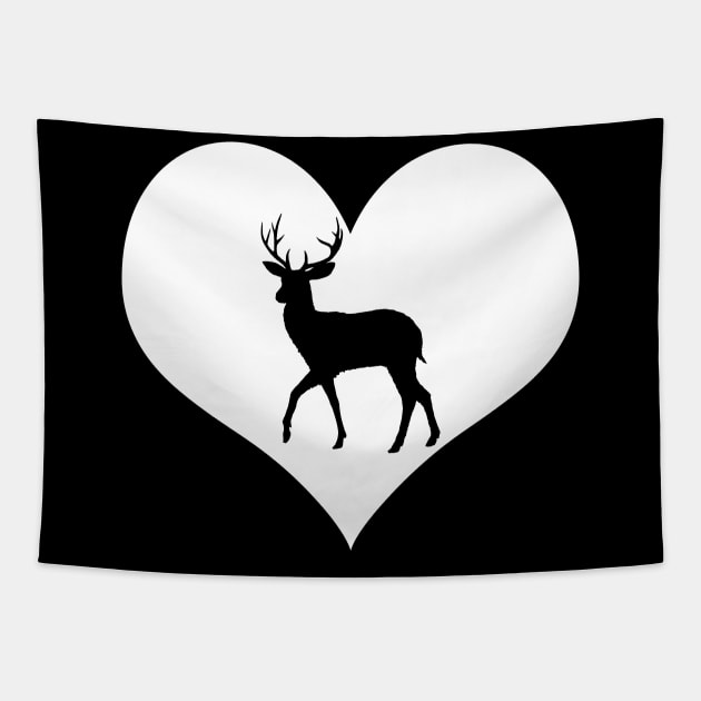 I Love Deer Tapestry by LunaMay