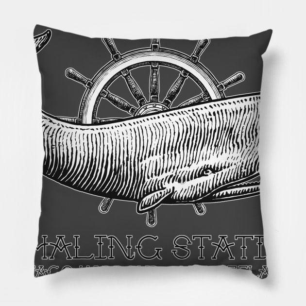 Wellerman's Whaling Station Pillow by Dust Rhinos Swag Store