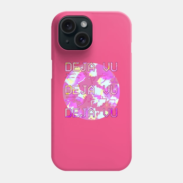 Vaporwave Japanese 1980s Aesthetic Deja Vu Text T Shirt Phone Case by SusurrationStudio