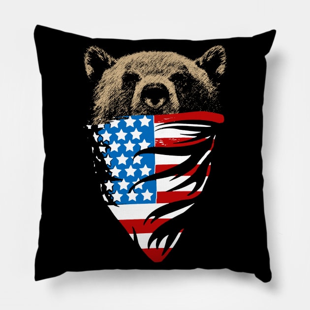 American Bear Pillow by Dojaja