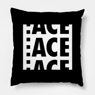 ACE Classic Logo White (Large Print) Pillow