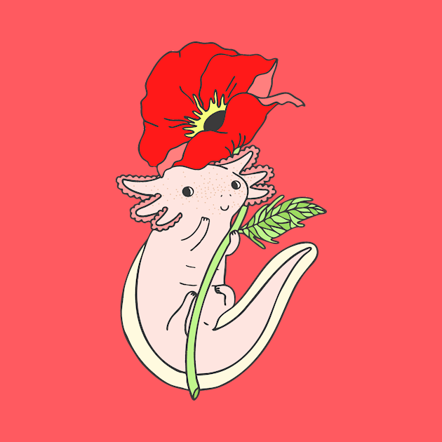 Axolotl with Poppy by natelledrawsstuff