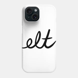 ELT Clothing Cursive Logo Black | Large Phone Case