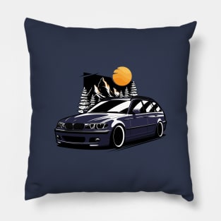 Blue E46 Touring Classic Mountains Pillow