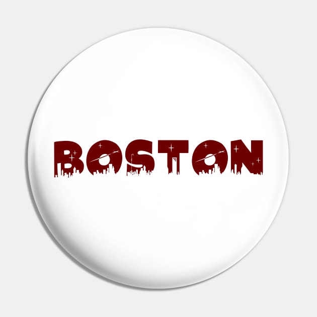 Boston Cityscape Pin by Rosemogo