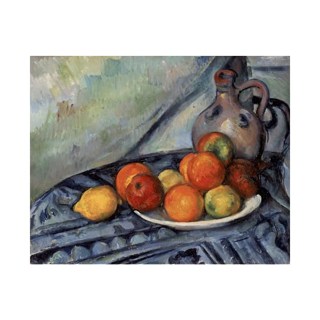 Fruit and a Jug on a Table by Paul Cezanne by Classic Art Stall