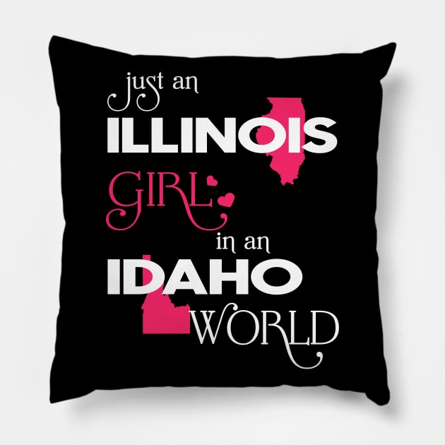 Just Illinois Girl In Idaho World Pillow by FaustoSiciliancl