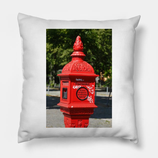 Historical fire alarm, Berlin, Germany, Europe Pillow by Kruegerfoto