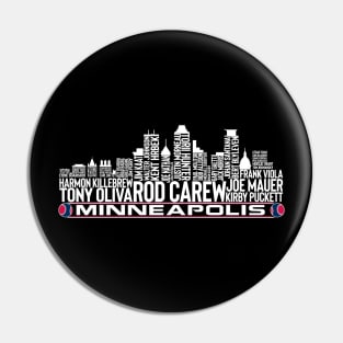 Minnesota Baseball Team All Time Legends Minneapolis City Skyline Pin