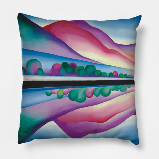 High Resolution Lake George Reflection by Georgia O'Keeffe Pillow by tiokvadrat