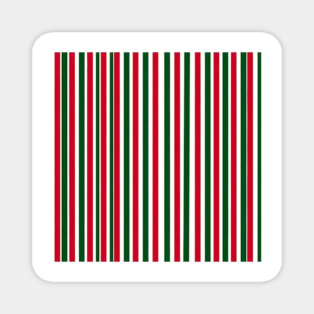 Red and Green Candy Cane Christmas Pattern Magnet by DanielleGensler