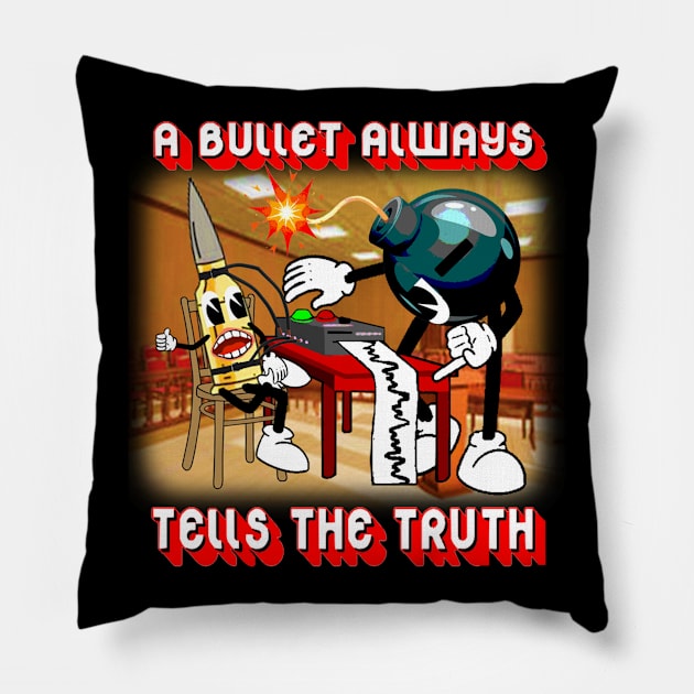 Bullet Cartoon Retro Pillow by richercollections