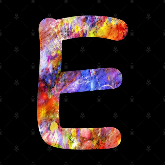 Letter E Capital Alphabet E Colorful Gift by Shariss