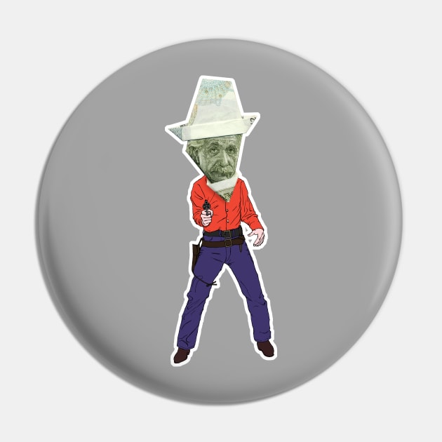 Sheriff Einstein / Money Origami T-Shirt Pin by yosuke