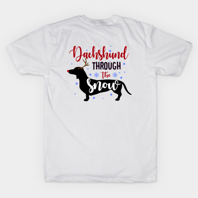 Discover Deer Dachshund Santa Sausage Dog New Year Holiday Christmas Dachshund Mom And Wiener Dog Dad Gift - Christmas Dachshund - T-Shirt