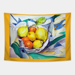 Bowl of Fruit watercolor Tapestry