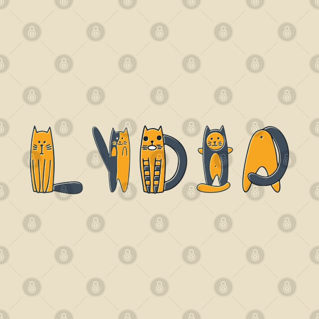 Lydia | Girl Name | Cat Lover | Cat Illustration by LisaLiza