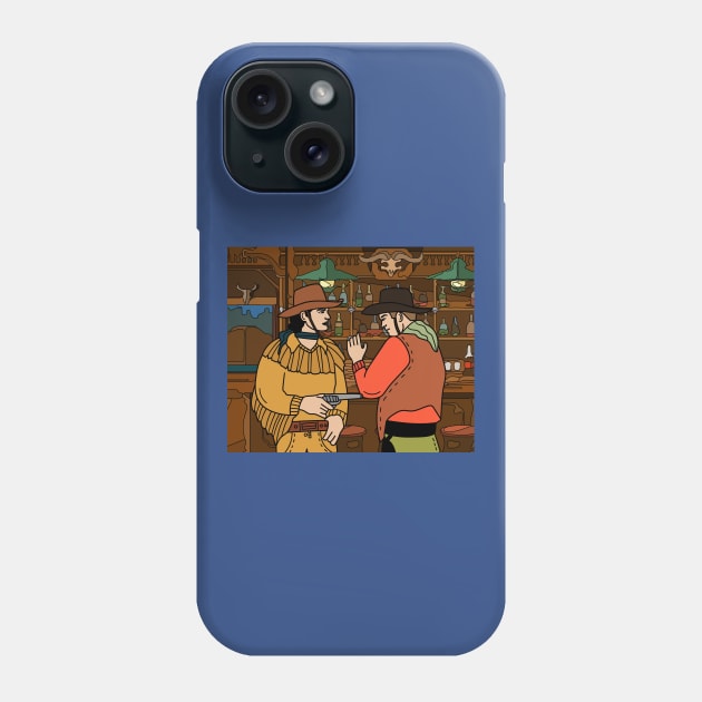 Retro Wild West Cowboys Rodeo Phone Case by flofin